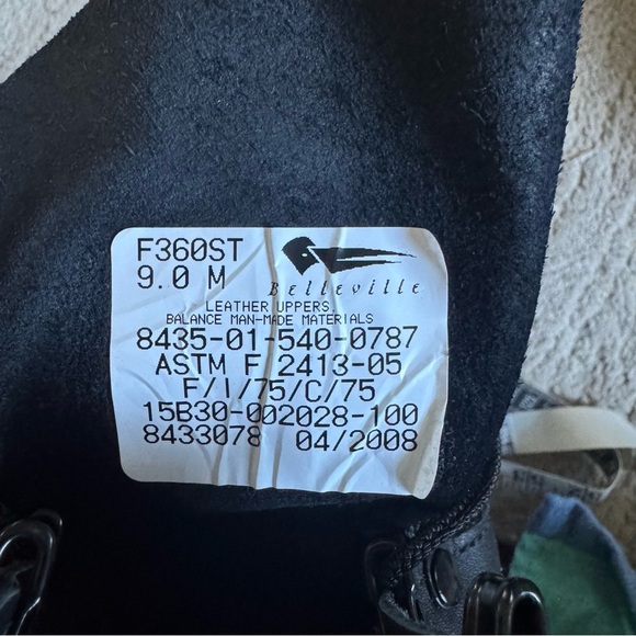 Belleville F360ST Steel Toe Combat black leather Boots vibrant sole lace up 9 - Picture 11 of 11